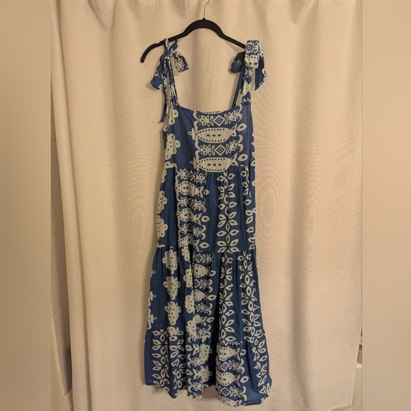 I am pylgrym Dresses & Skirts - I Am Pylgrym Blue and White Patterned Maxi Dress
